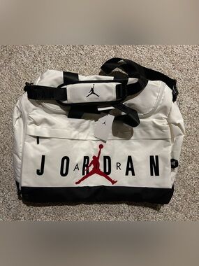 New Nike Air Jordan Velocity Medium Duffel Bag 60L White Black Red NWT